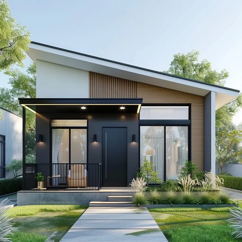 Rumah Atap Miring Minimalis Modern
